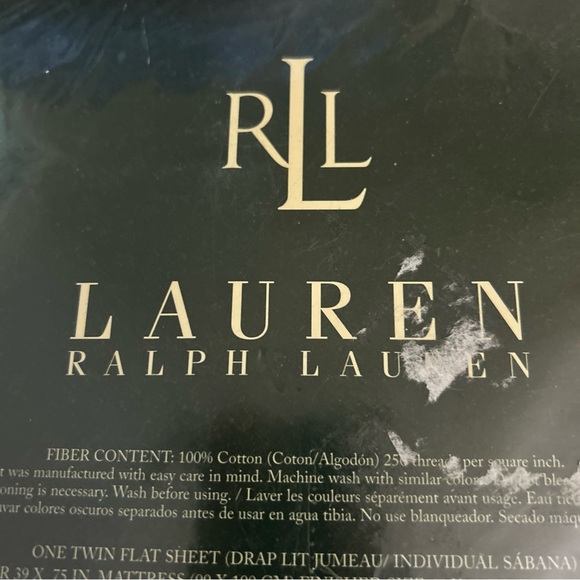 Ralph Lauren RLL Bed Sheet Twin Flat White New - Picture 4 of 6